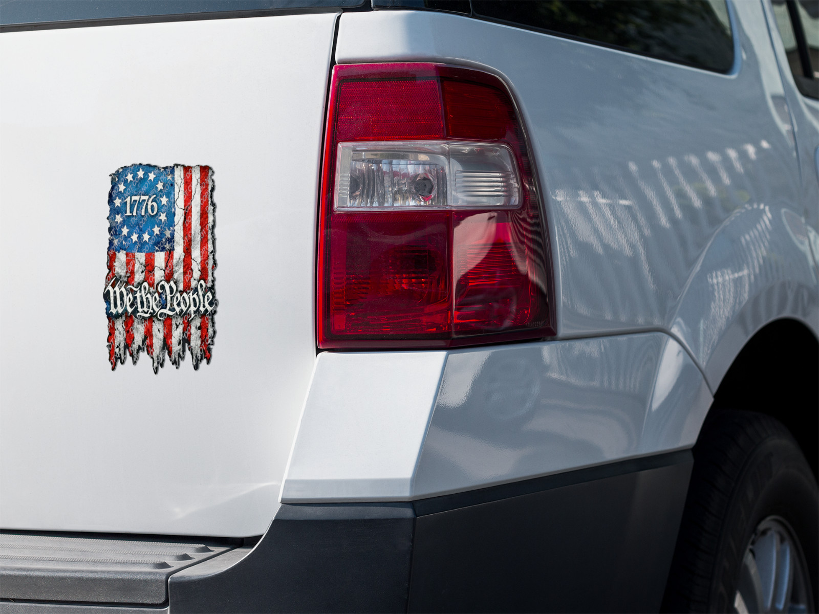 1776 We The People American Flag Vinyl Decal Distressed USA Car Window Sticker