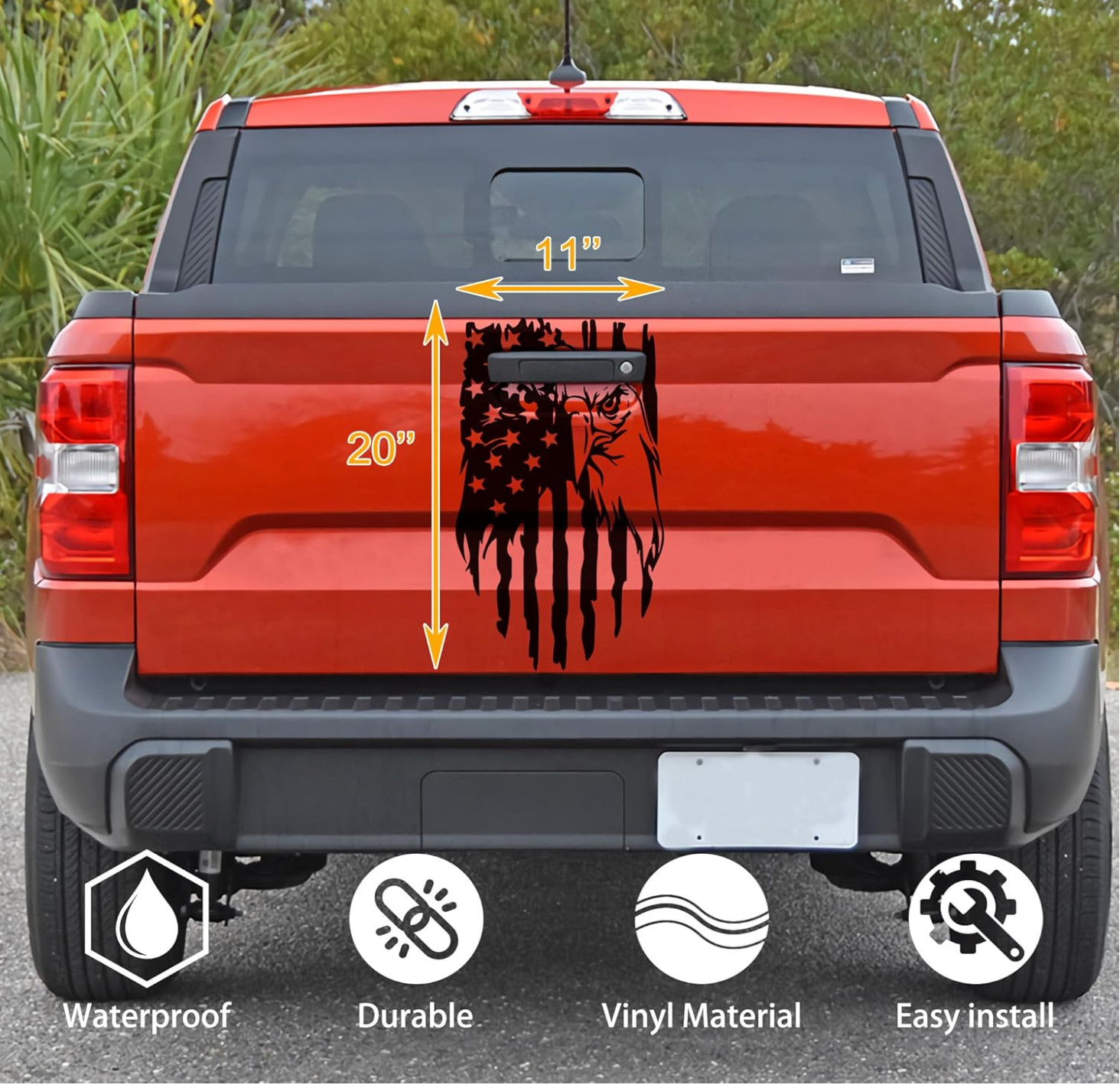USA Flag Vet Distressed decal sticker vinyl graphic American car truck window