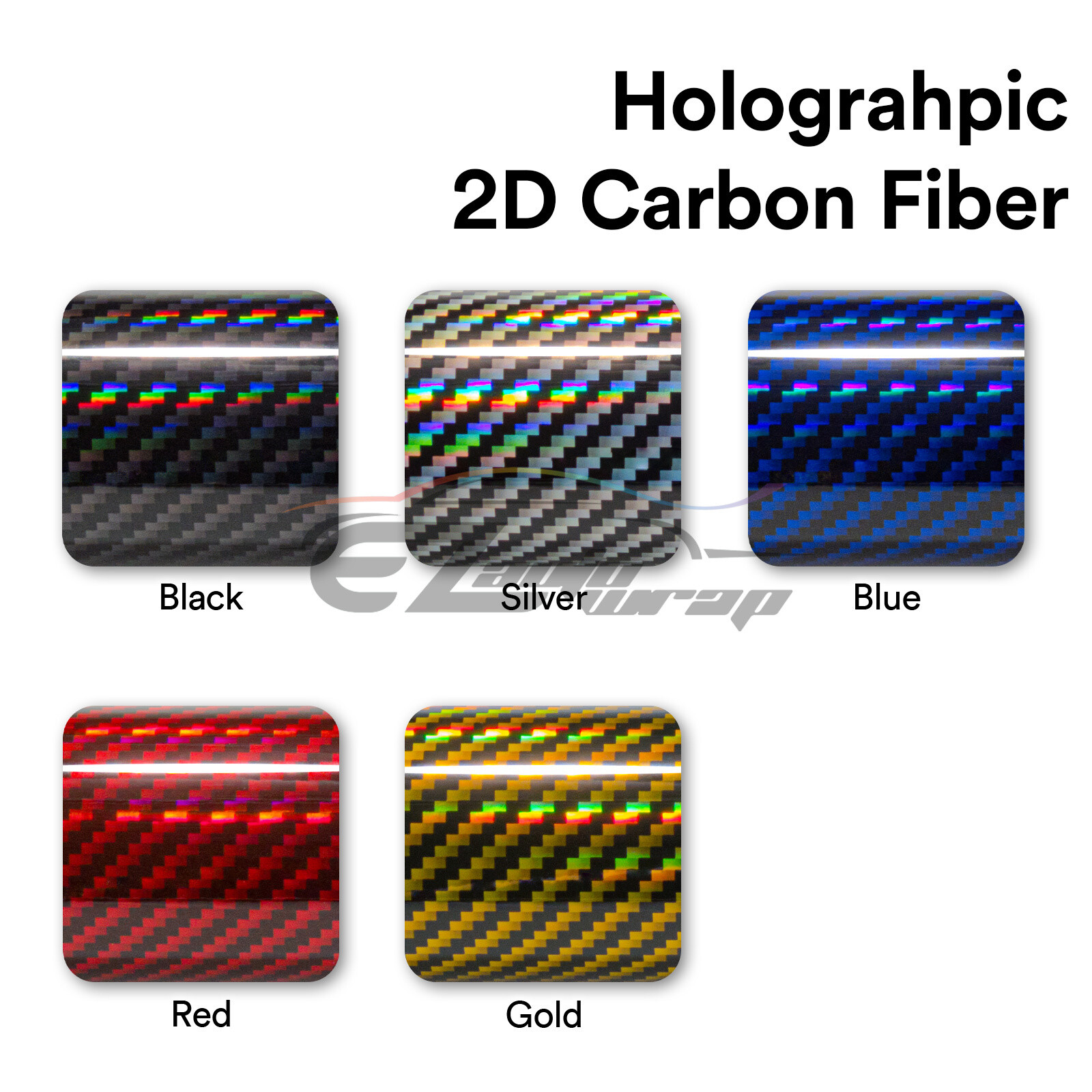 Holographic Carbon Fiber Red Laser Chrome Car Vinyl Wrap Sheet Decal Sticker