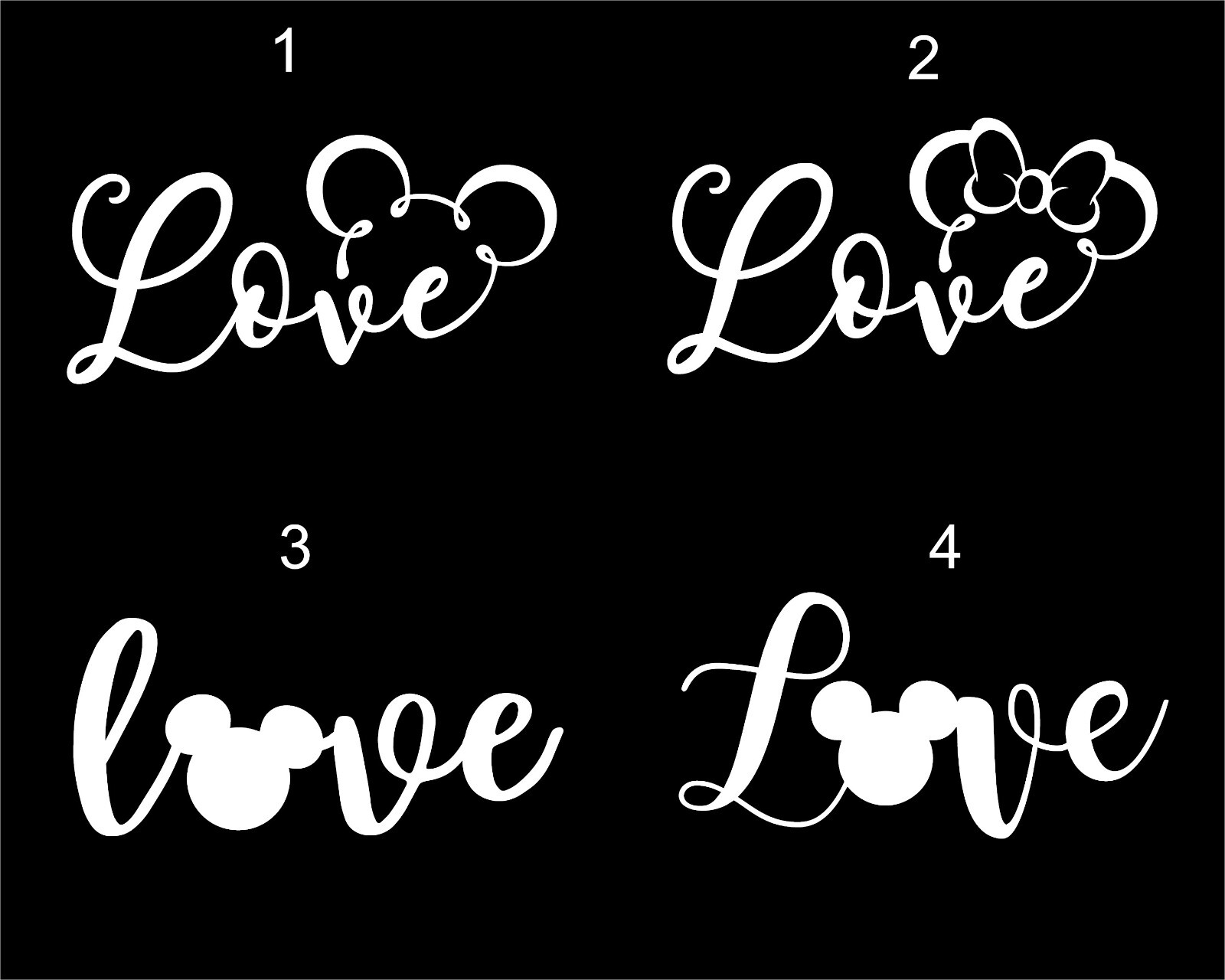 Mickey Minnie Mouse Disney Love Vinyl Window Decal **YOU PICK** Size By Width