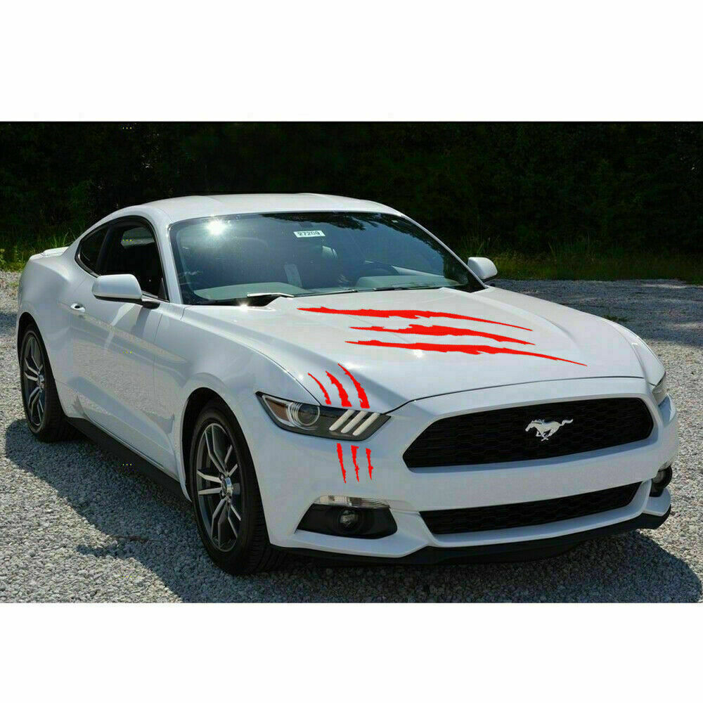 Red Monster Claw Scratch Stickers for Car Body Hood Side Fender 3pcs set