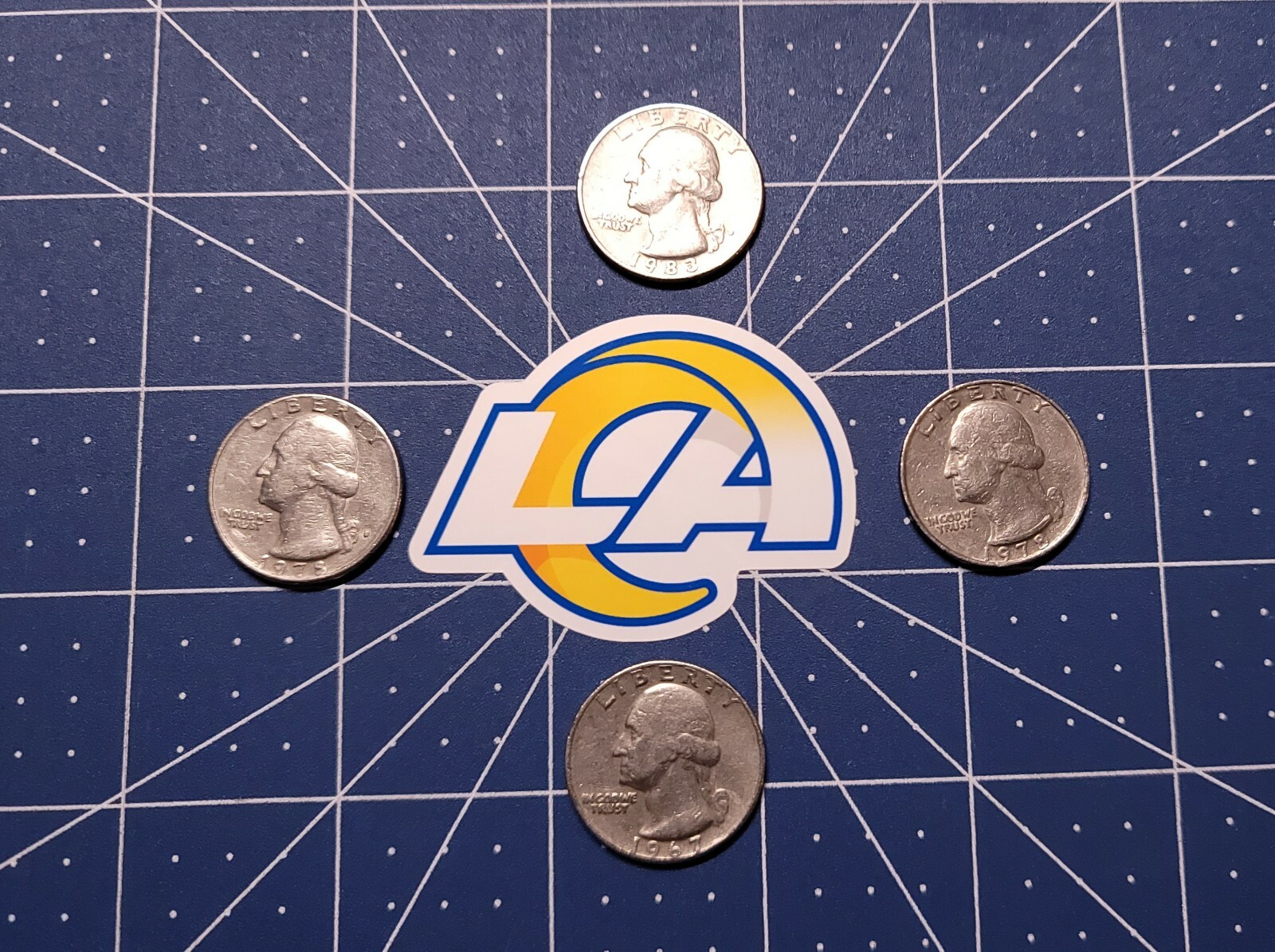 8PCS LA RAMS SUPERBOWL CAMPION STICKERS