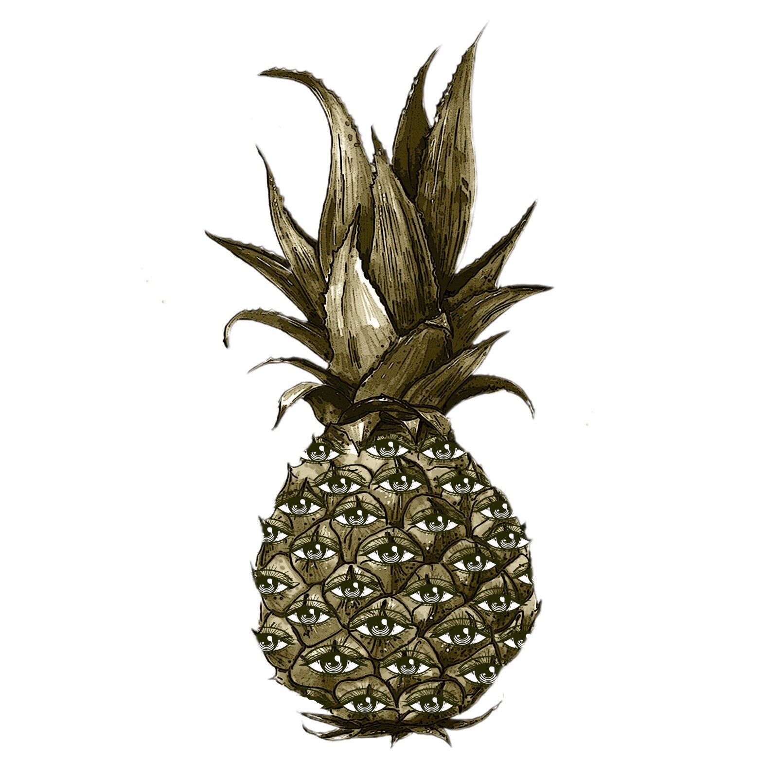 Trippy Pineapple Sticker (2 inch) Eyes Laptop Cooler Car Vehicle Window
