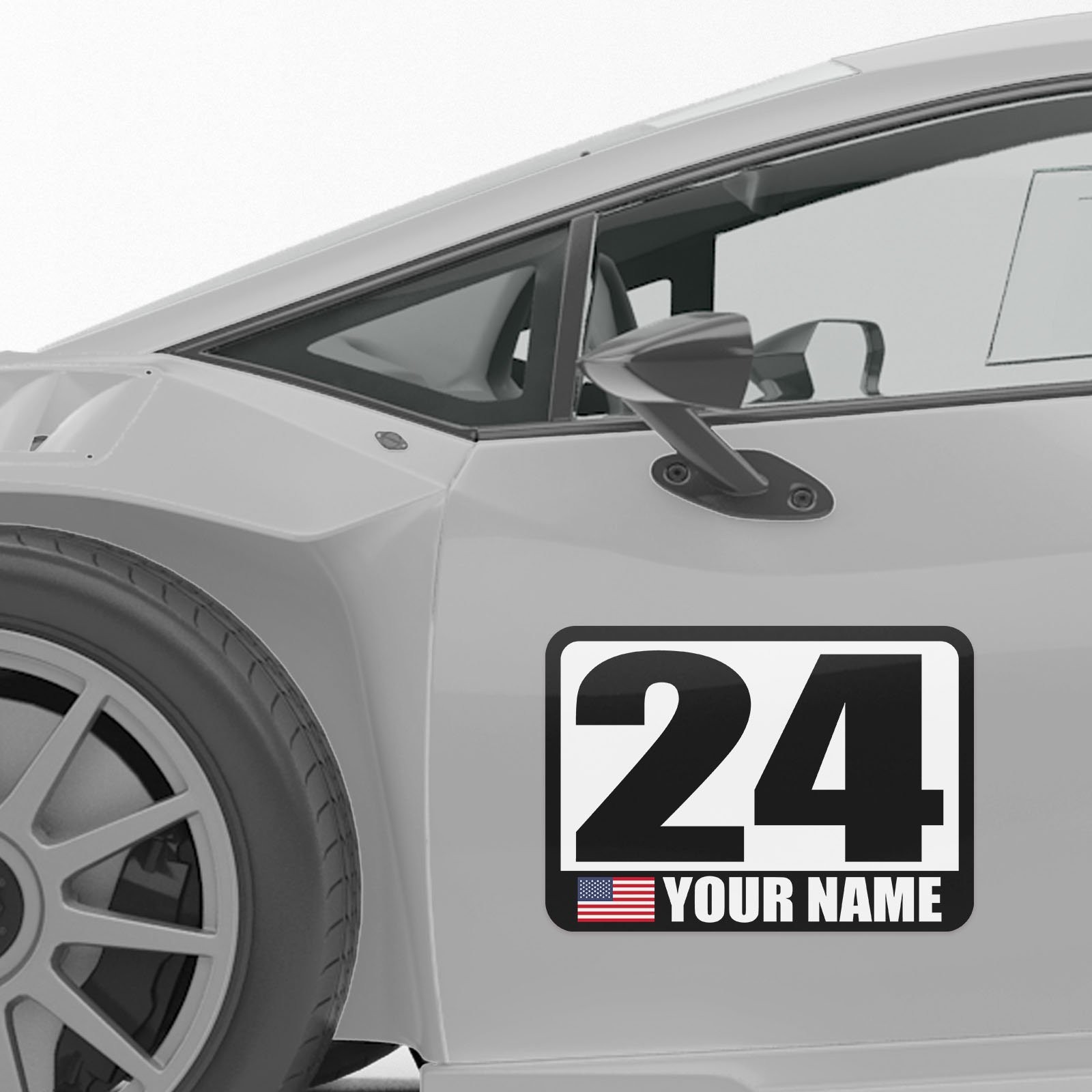 Custom Number Name Flag Magnet Racing Car Track Day x1 14″H x 20″W