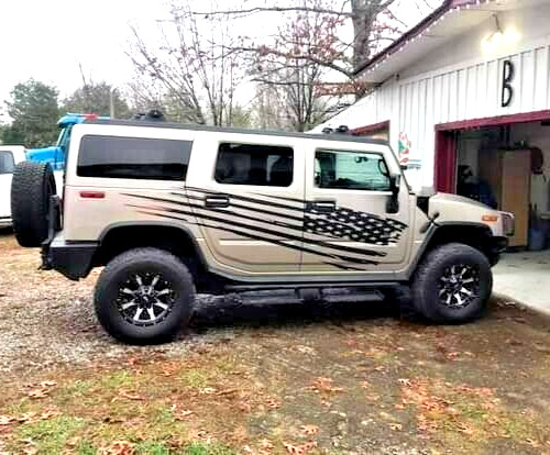 2PCS Large AMERICAN FLAG graphics car / truck side doors decals