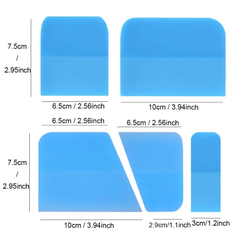 Set Of 5 TPU Squeegees Vehicle Maintenance for Easy Car Film Application & Care