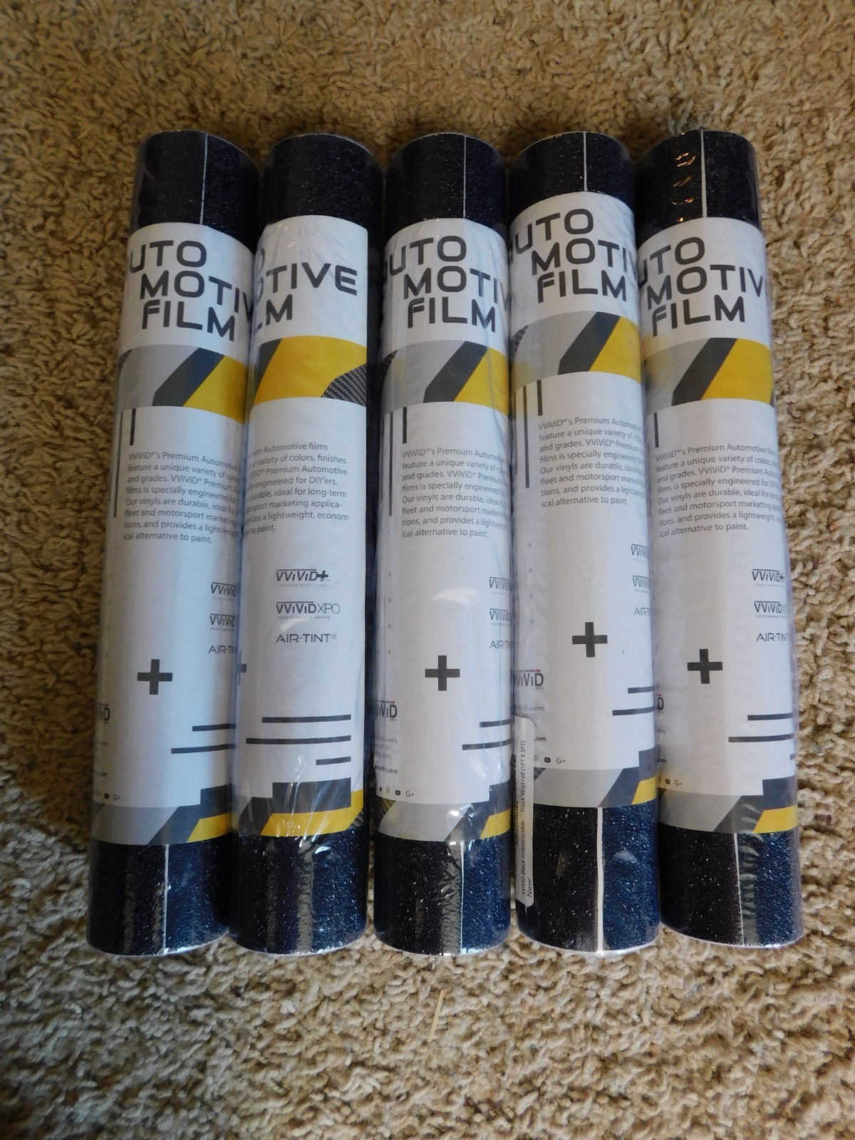 VVIVID Black Truck Vinyl Automotive Film Lot of 5 Brand New