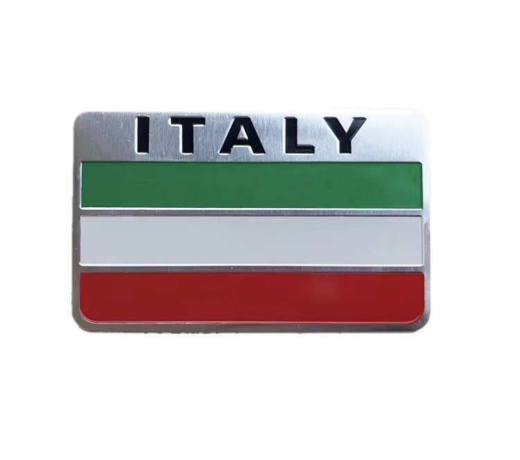 ALUMINUM Italian Flag Emblem Auto Sticker Car Decal Italy IT Free Shipping!