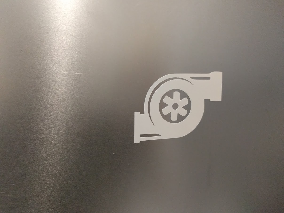 2 pack Turbo Type 2 Vinyl Decal Gloss White Sticker 2.5″ wide x 1.75″
