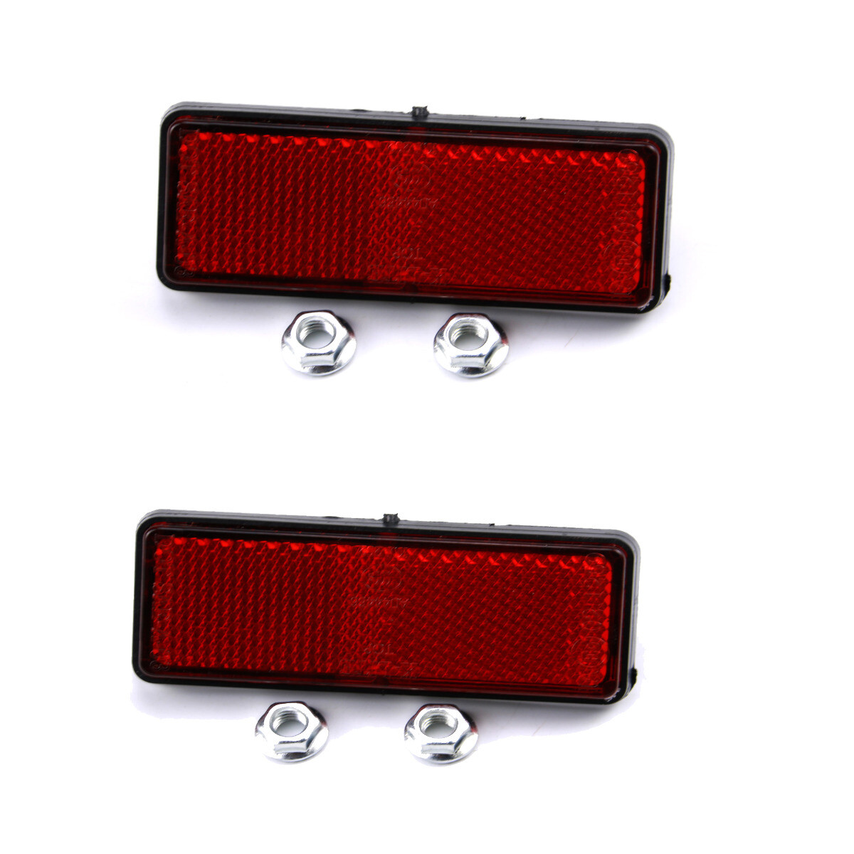 2 Pcs Universal Red Warning Rectangle Reflector For Car Motorcycle ATV Dirt Bike