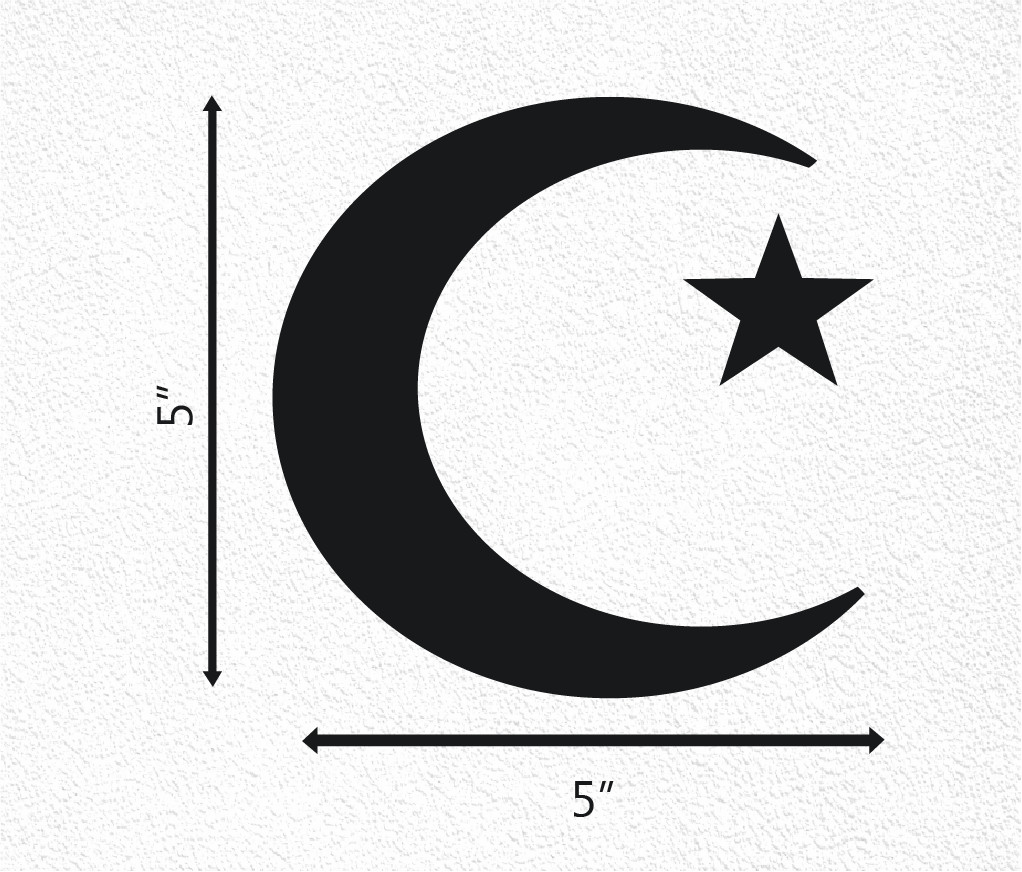 Islam Muslim Crescent Logo Moon Star Decal Sticker Choose Color and Size P1045