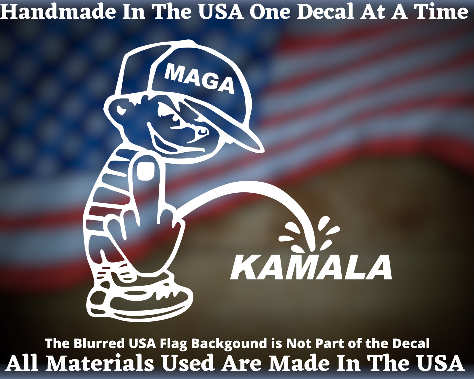 Piss On Kamala Harris MAGA Funny Die Cut Vinyl Decal USA Seller TRUMP 2024 MAGA