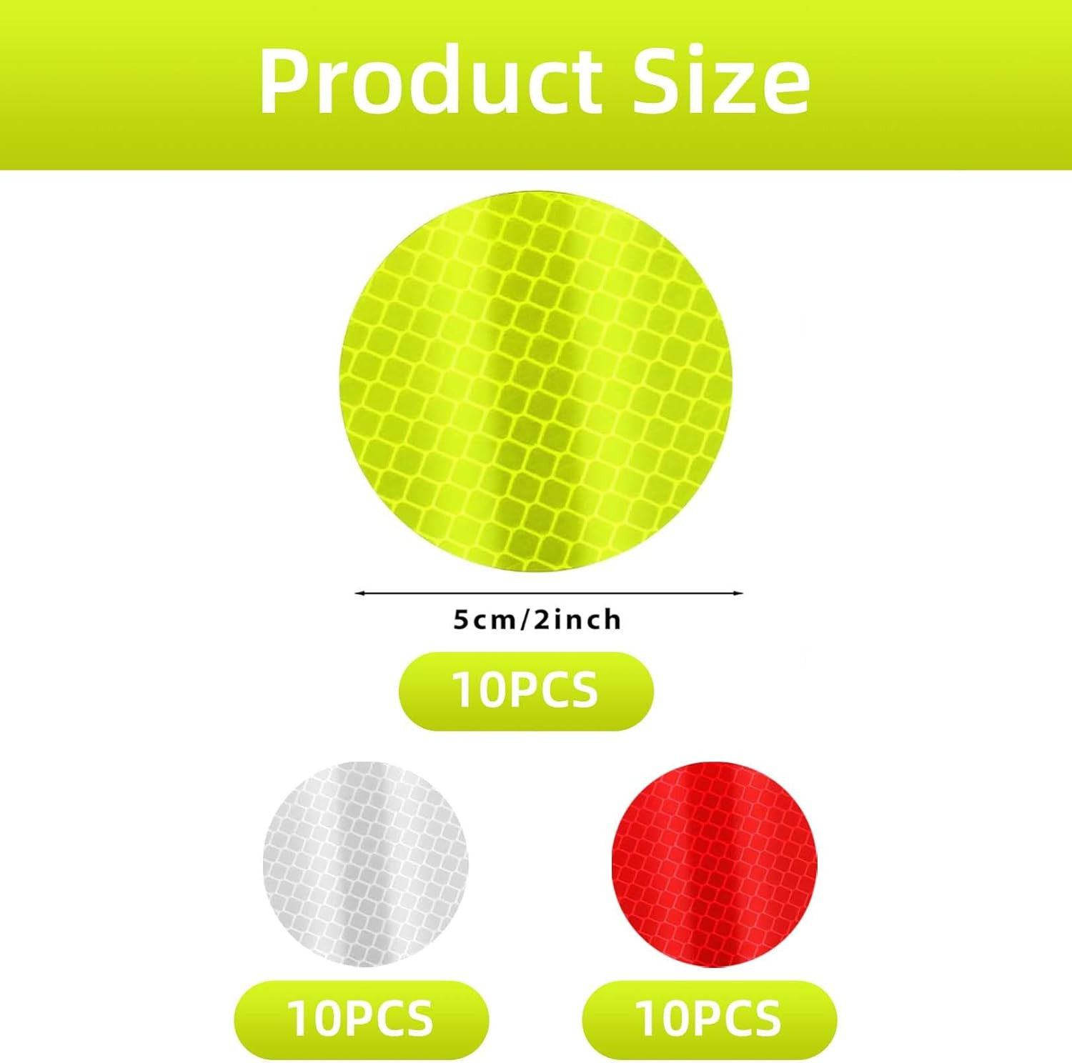 30 Pcs 5cm Round Safety Reflective Stickers Waterproof Self Adhesive Tape UK