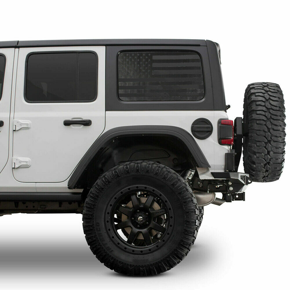 Side Window US Flag Sticker Rear Window Trim Cover 2018-21 For Jeep Wrangler JL