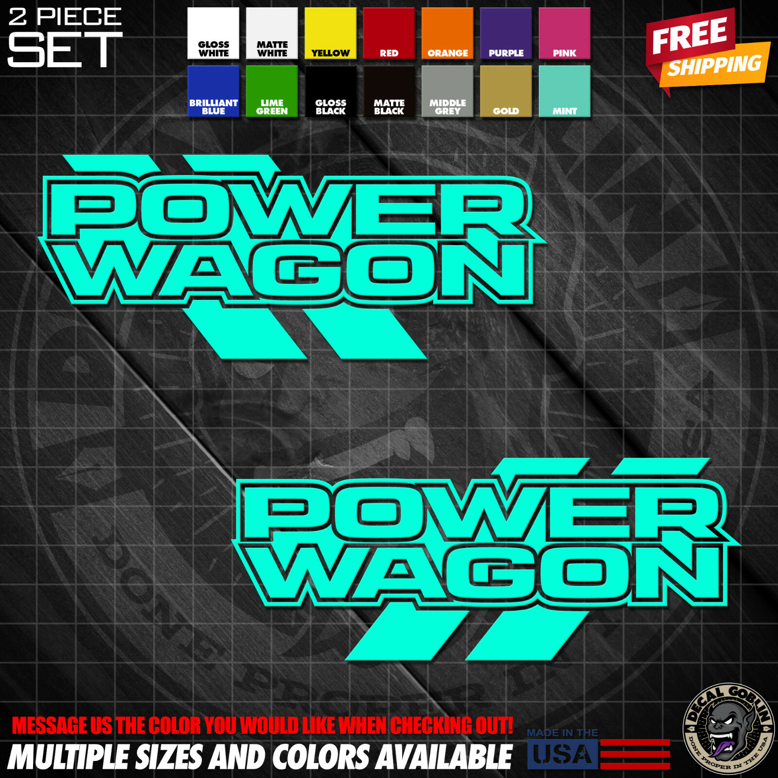 Vinyl Stickers Decal Graphics For Dodge Ram Fits Power Wagon Hash Truck Set x2