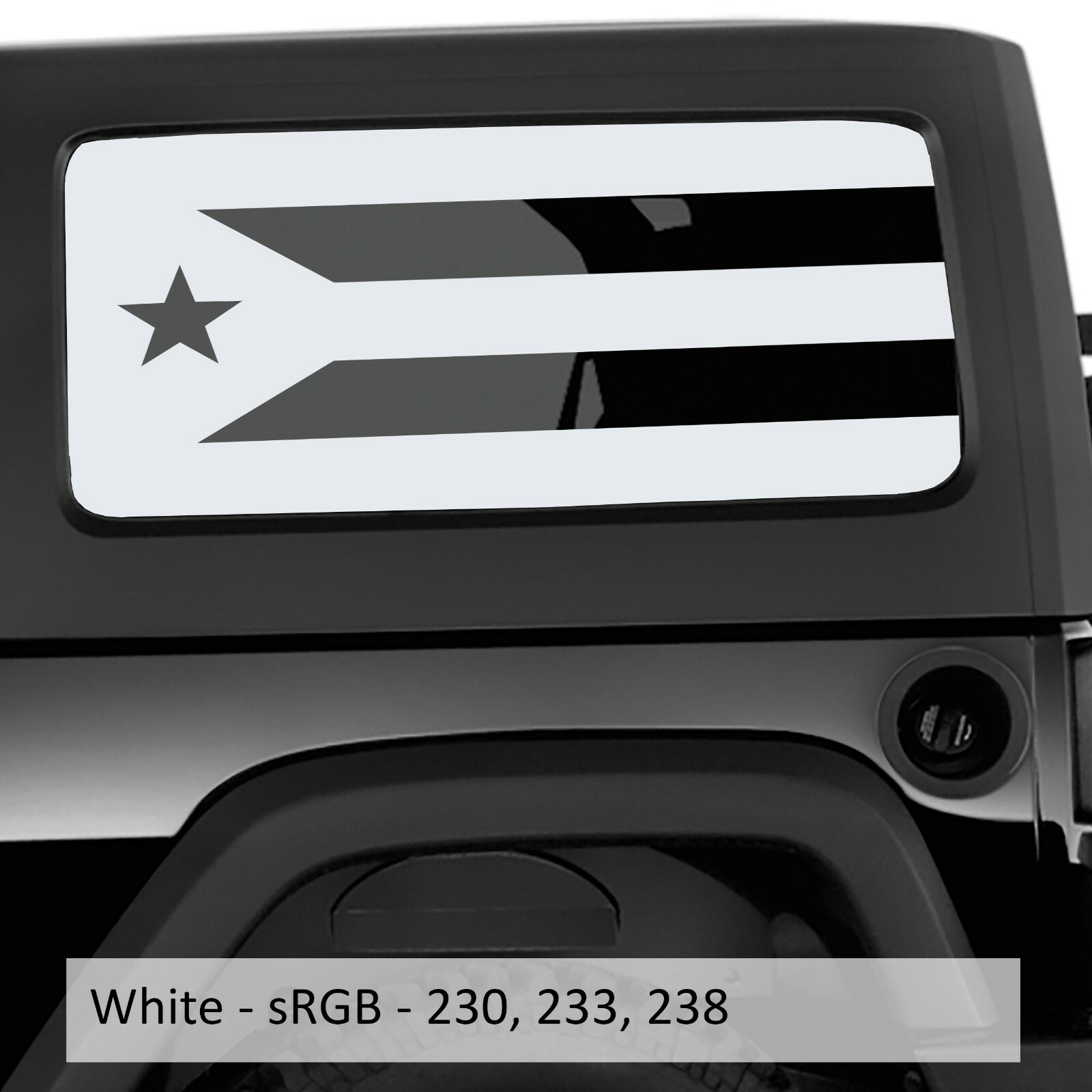 Jk/JL Puerto Rico Flag Decal Hardtop Window Set for Wrangler 2DR Model ’07-’20