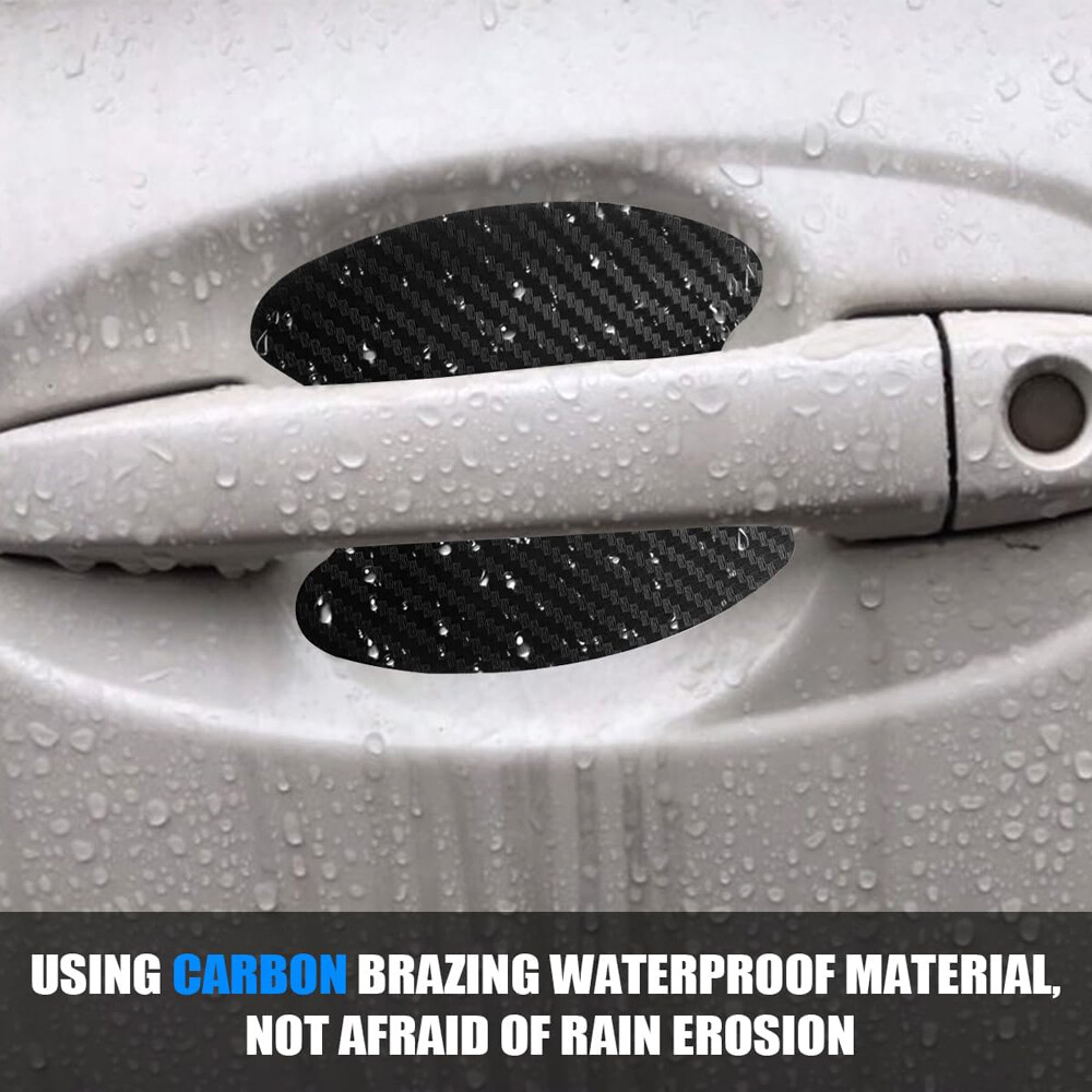 8pcs Car Door Handle Bowl Anti Scratch Sticker Protector Black Accessories