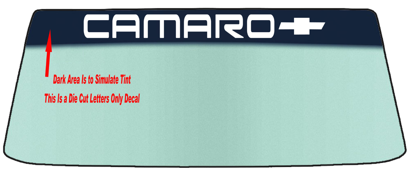 FITS A CAMARO CUSTOM WINDSHIELD BANNER GRAPHIC DIE CUT DECAL/STICKER VINYL DECAL