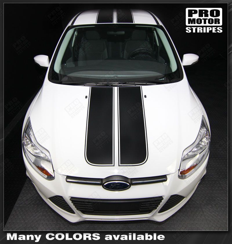 Ford Focus Pre-cut Over-The-Top Double Stripes Decals 2011 2012 2013 2014