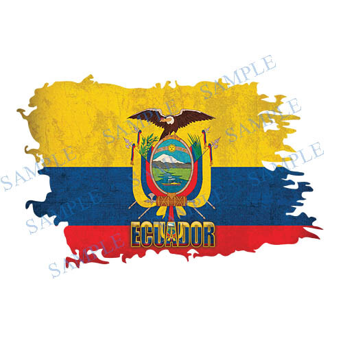 (2) Ecuador Flag Map Decal Sticker