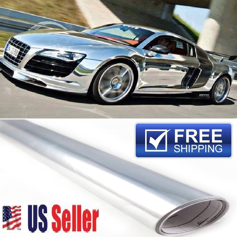 72″x60″ Silver/Chrome Vinyl Sticker Paint Wrap Protector Film Roof 6ft x 5ft