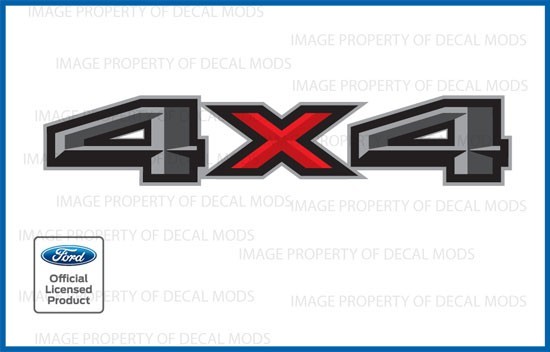 (2x) Ford Ranger 4×4 Decals Stickers red gray black bed side graphics FH1E0