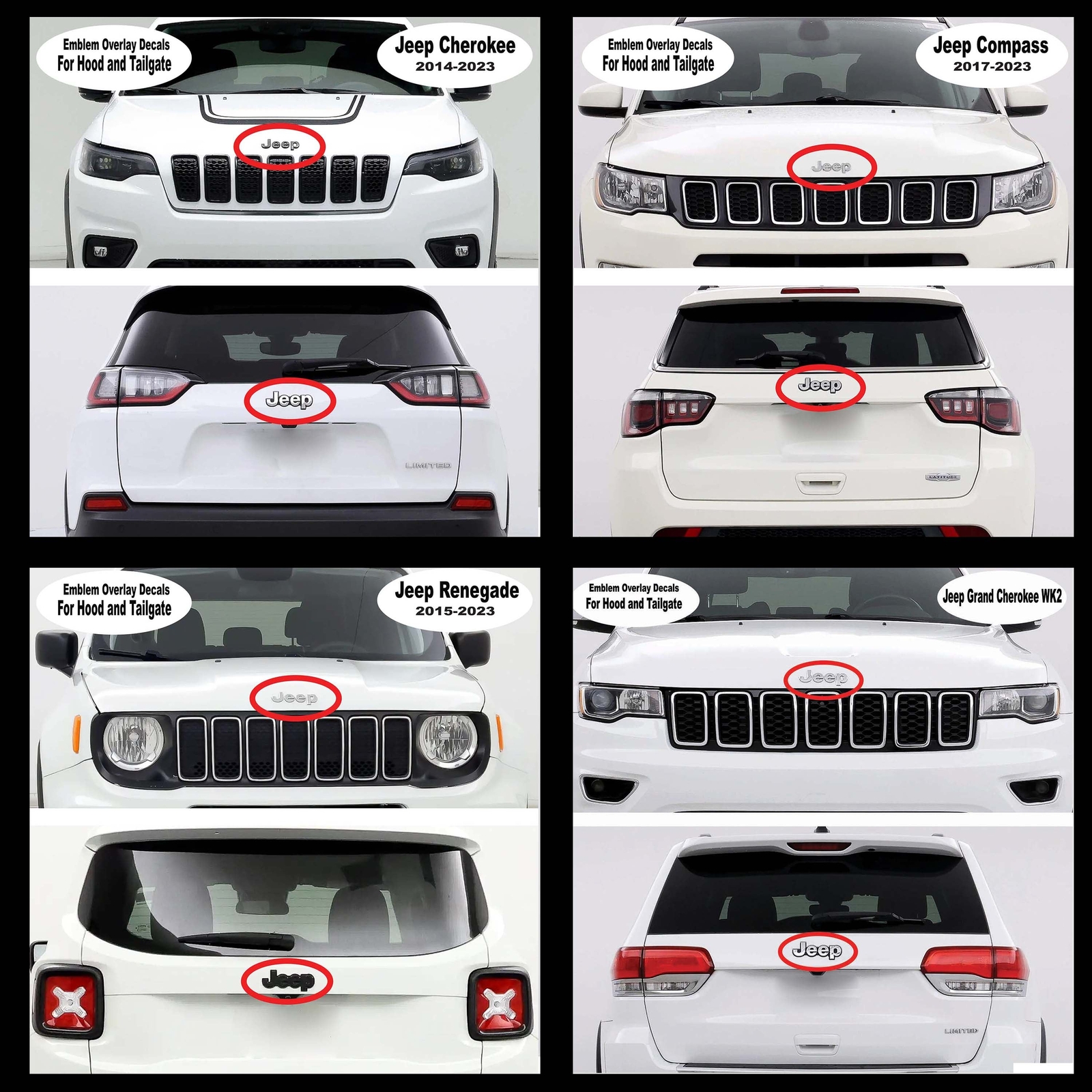 Jeep Emblem Overlay Decals – Leopard Print
