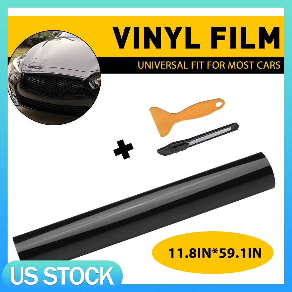1FT x 5FT Vinyl Wrap Adhesive Film Air Release Decal Sheet Gloss Black w/Tools