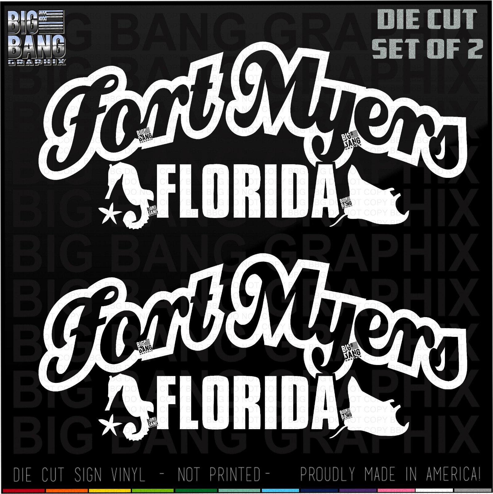 Fort Myers,FL Vinyl Decal Sticker SUV Car Truck HOME LOVE Gift DieCut Window USA