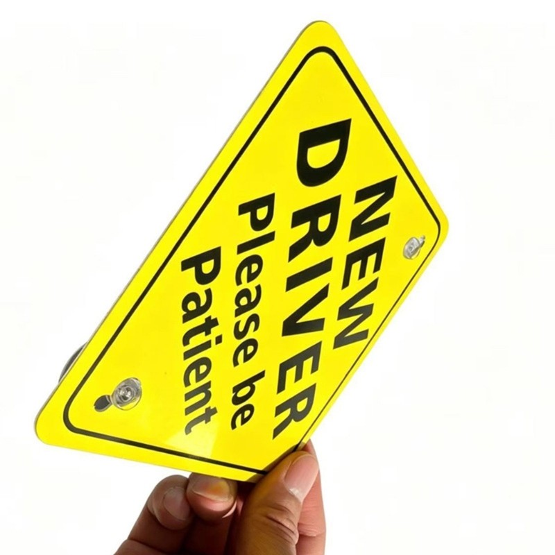 Easy To Use Car Window Sticker New Driver Warning Sign Suction Cup Decals