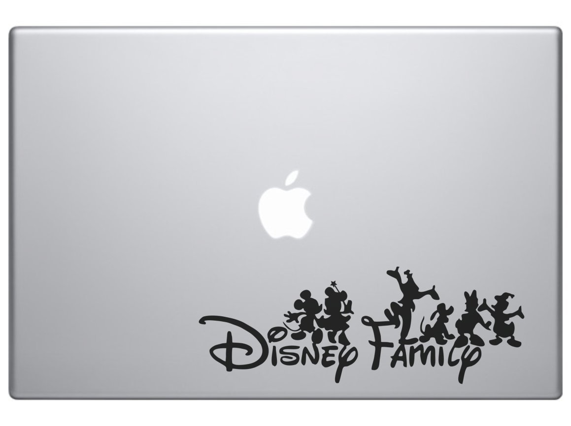 Disney family Mickey and friends car truck SUV laptop decal sticker 6″ Black