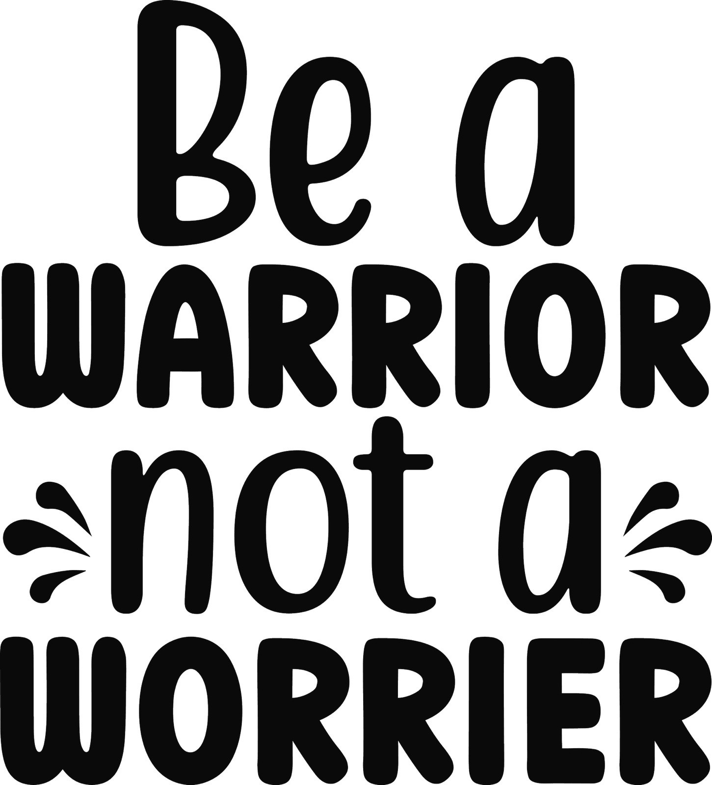 Warrior Quote Phone Sticker (2 Inch) Be A Warrior Not A Worrier Inspirational