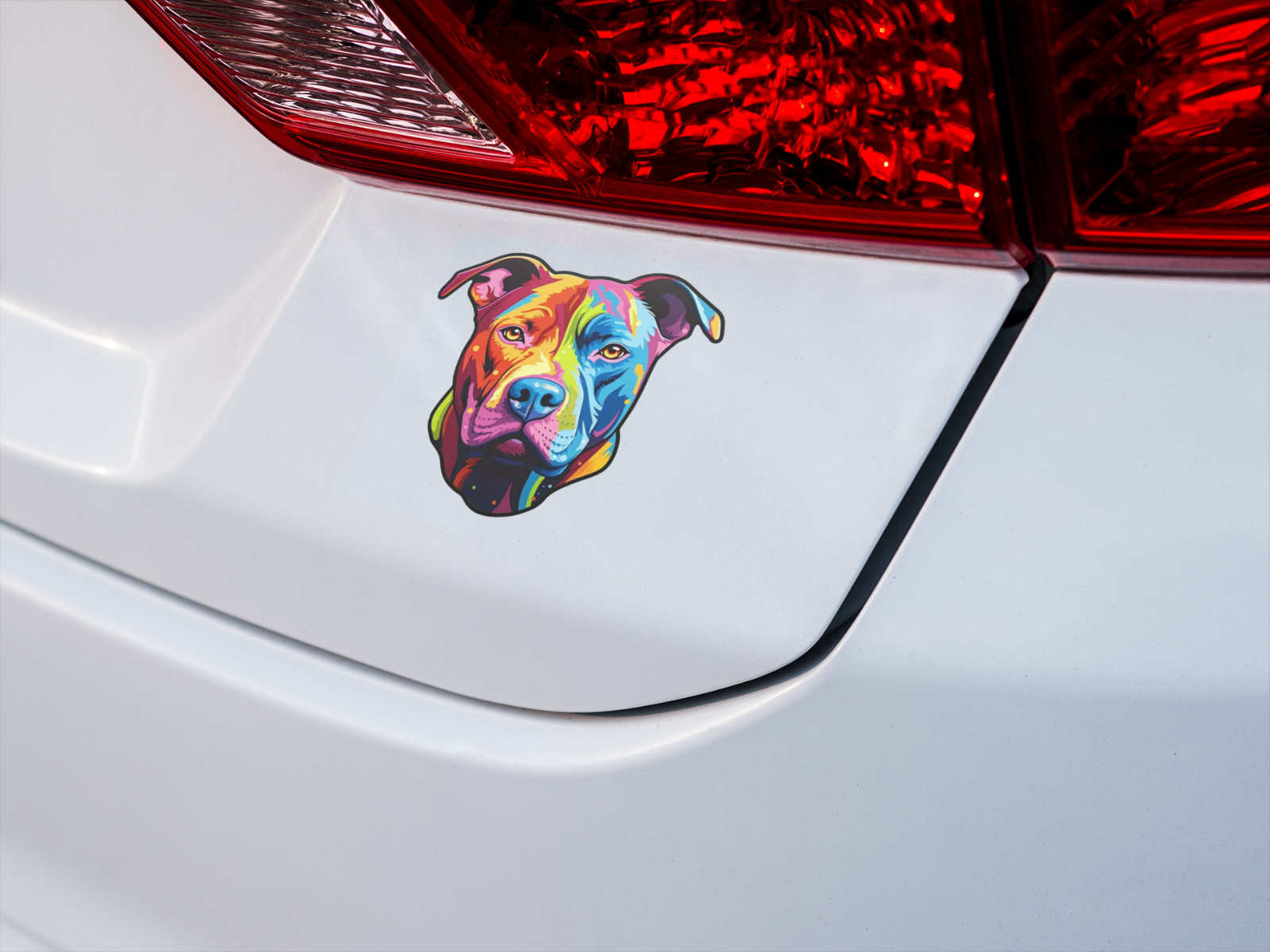 PitBull Car Window Vinyl Decal Graphic Colorfull Dog Laptop Stickers