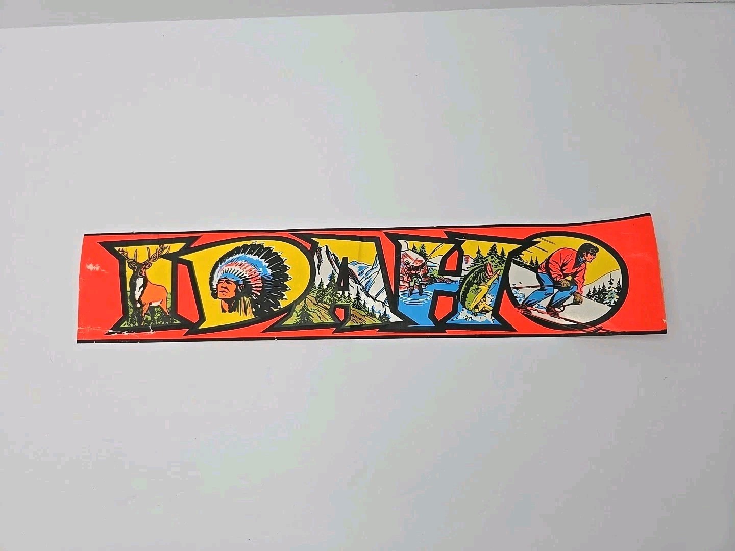 Vintage Idaho State Travel Bumper Sticker Decal 14.5 x 3 Inch Rare