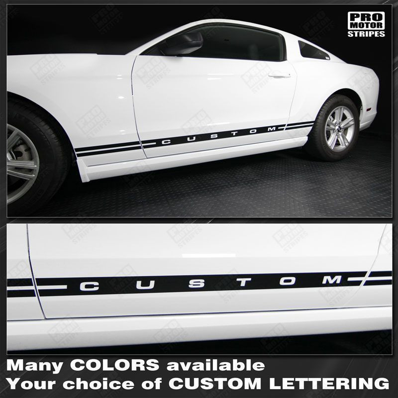 Ford Mustang 1994-2023 Rocker Panel Side Stripes (Both Sides) (Choose Color)