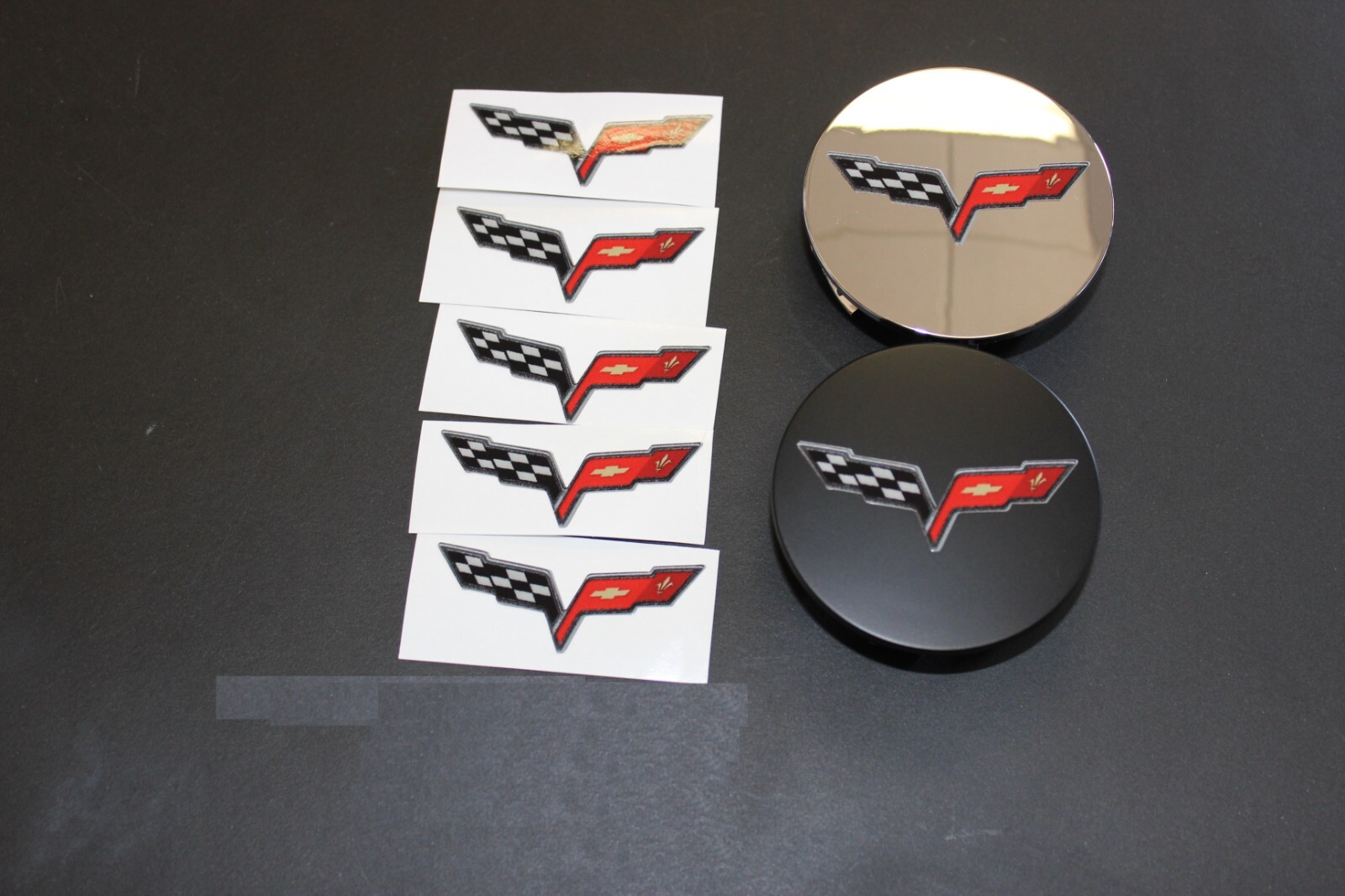 2010 2011 2012 2013 Corvette Flag Logo Sticker Decals Center Cap Centercap