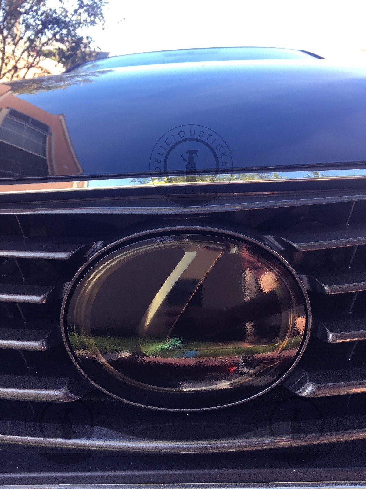 PreCut Front SMOKE Tint Overlay Film Compatible with Lexus Emblem IS GS NX RC RX