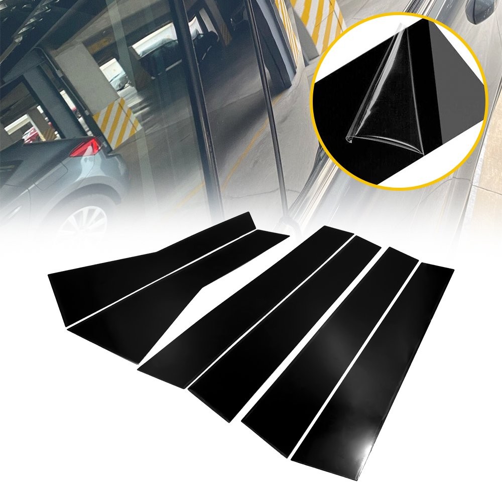 6/12x Piano Black Pillar Posts for 2017-2022 Honda CRV Window Trim Cover Kits M
