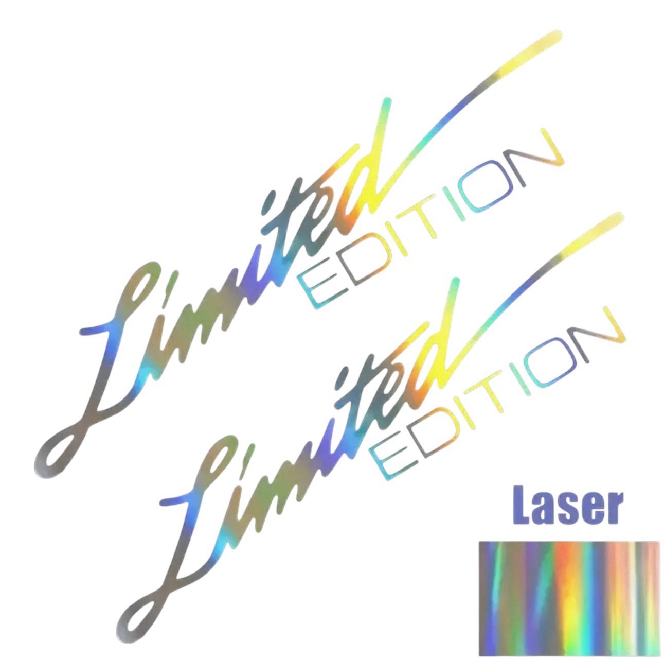 Holographic Limited Edition 6” Laser Decal Sticker Reflective Multicolor 2PC Set