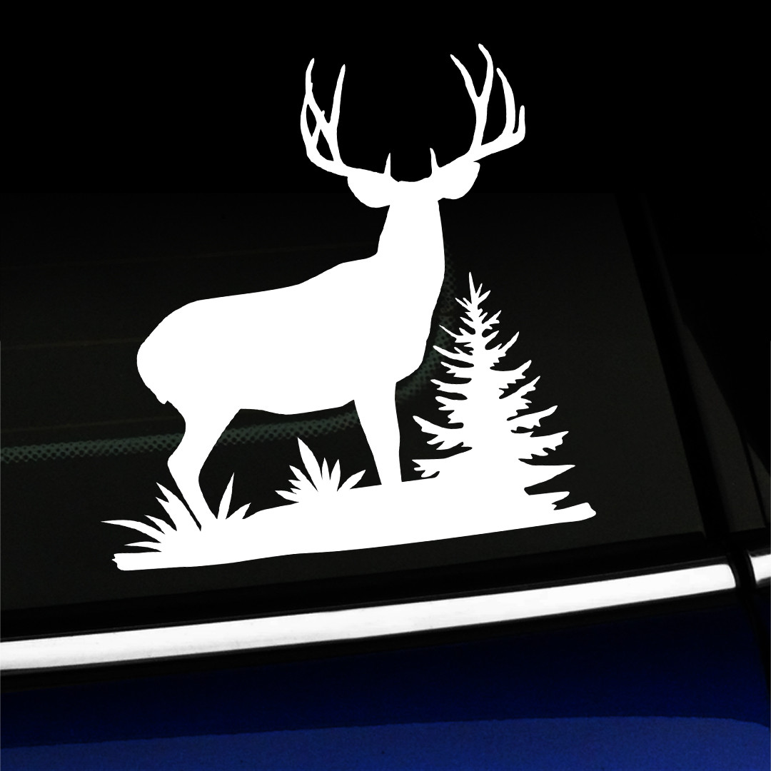 Mule Deer Buck Full Body – Sticker Decal – You choose color