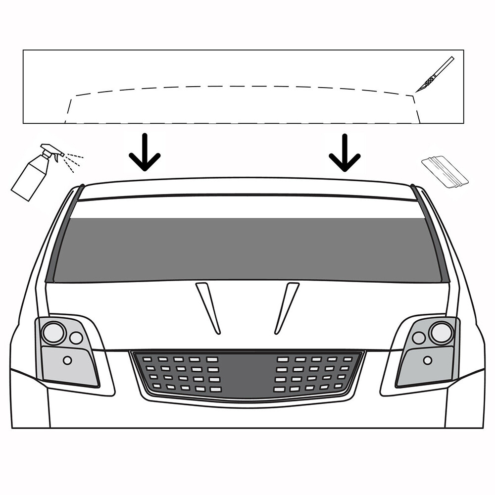 Car Window Sun Visor Strip Tint Film Front Windshield UV Shade DIY Decal Banner