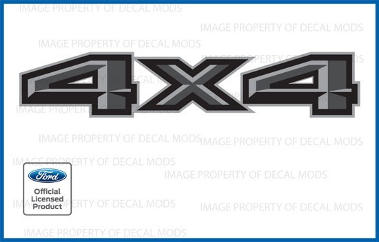 (2x) Ford F150 F250 4×4 Decals FG Stickers bed Side graphics black gray FH1A7