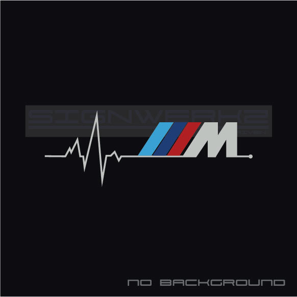 M heart beat pulse Decal Sticker Left M1 M2 M3 M4 M5 MX5 Multi color BMW Pair
