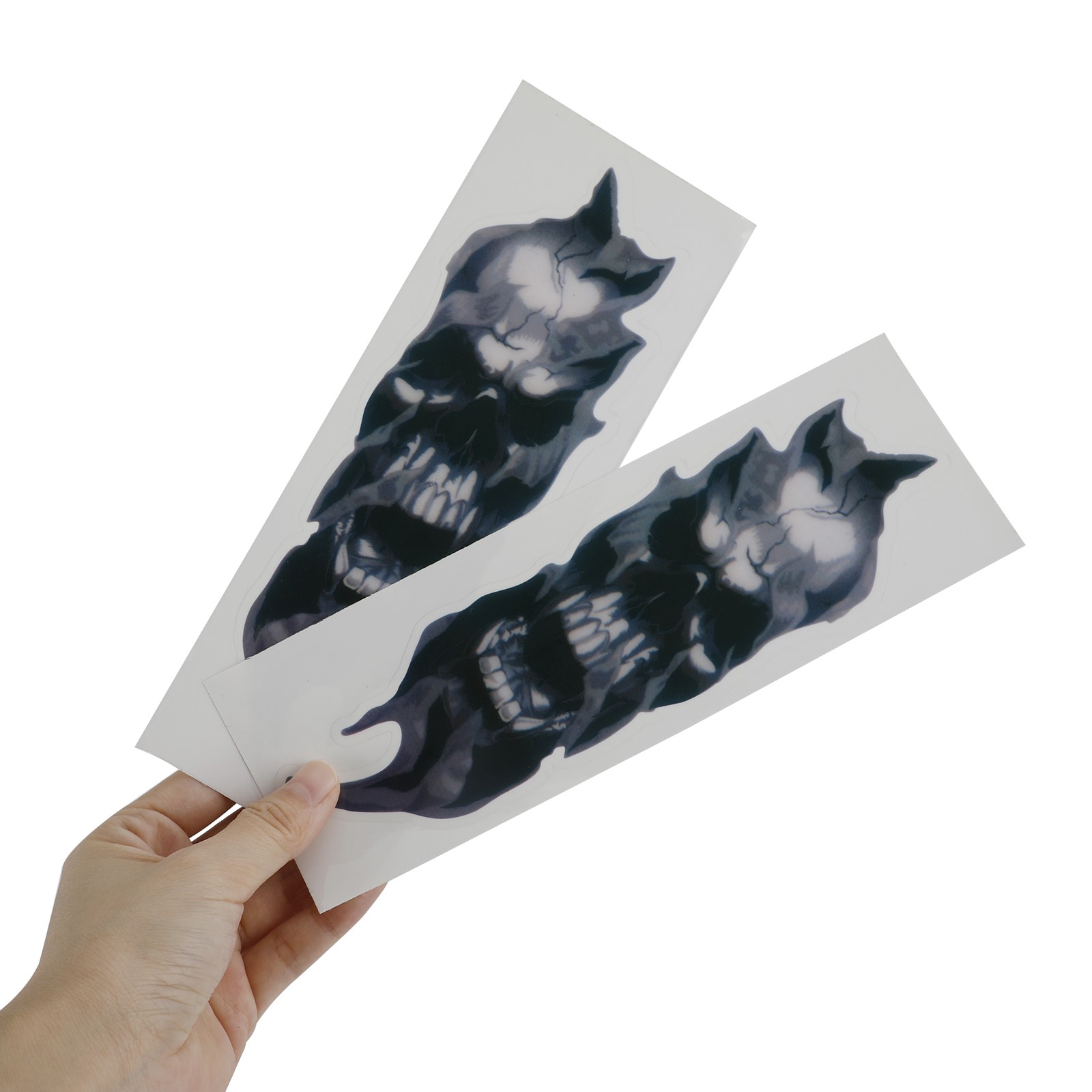 Pair Front Fork Skull Decals Graphic Stickers For Motorcycle Touring Dyna UE