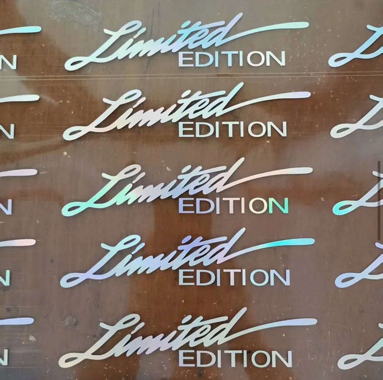 Holographic Limited Edition 6” Laser Decal Sticker Reflective Multicolor 2PC Set