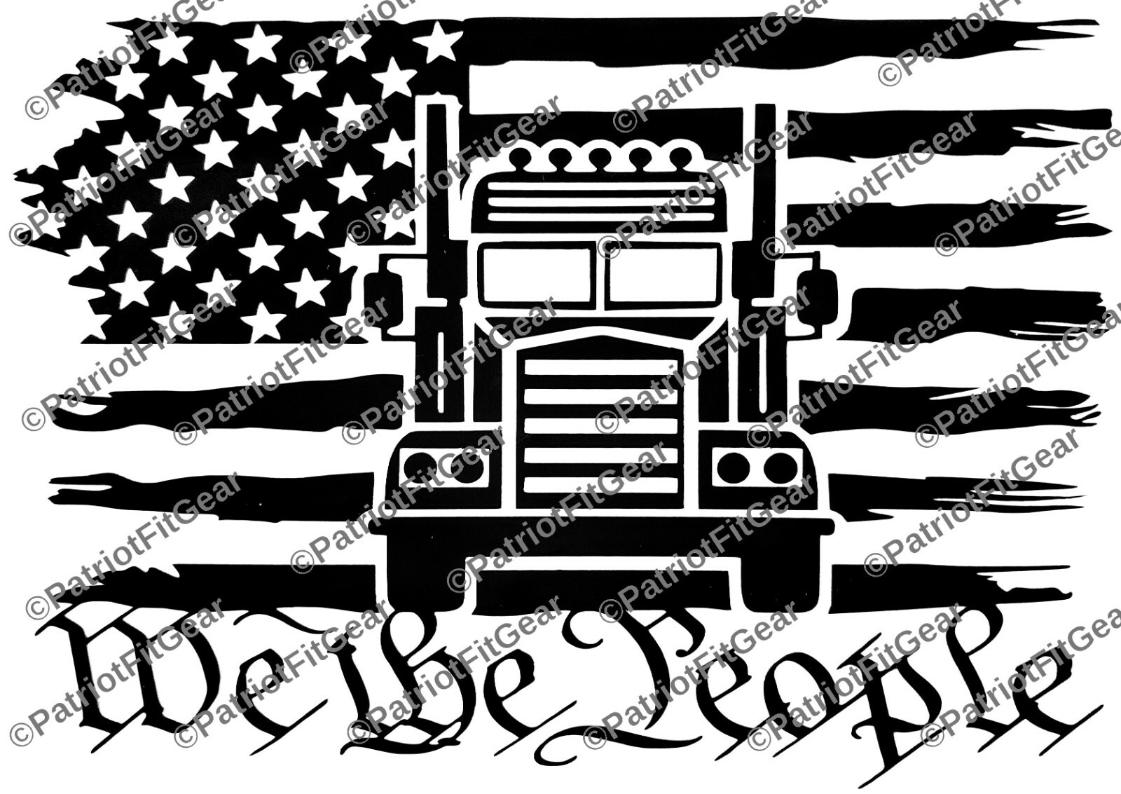 American Trucker,We The People,Trucker Life,Trucking,Rig,Semi Truck,Vinyl Decal