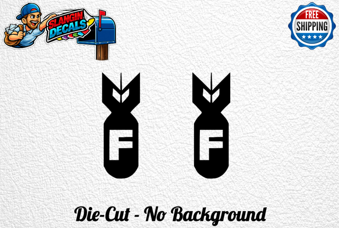 (2x) F Bomb Funny Vinyl Decal Sticker JDM Car Truck Window