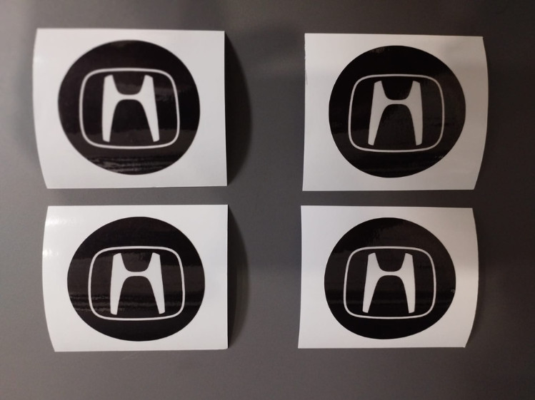(4) Logo Sticker Wheel Center Caps Decal For Honda CIVIC ACCORD CRV Vtec Si