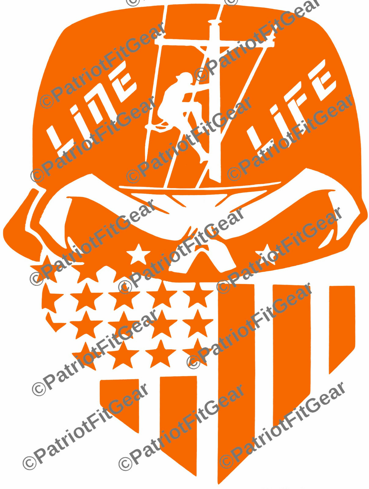 Lineman life,Line Work,Line Life,9″x12″,Skull,Got Power Thank A Lineman,Decal