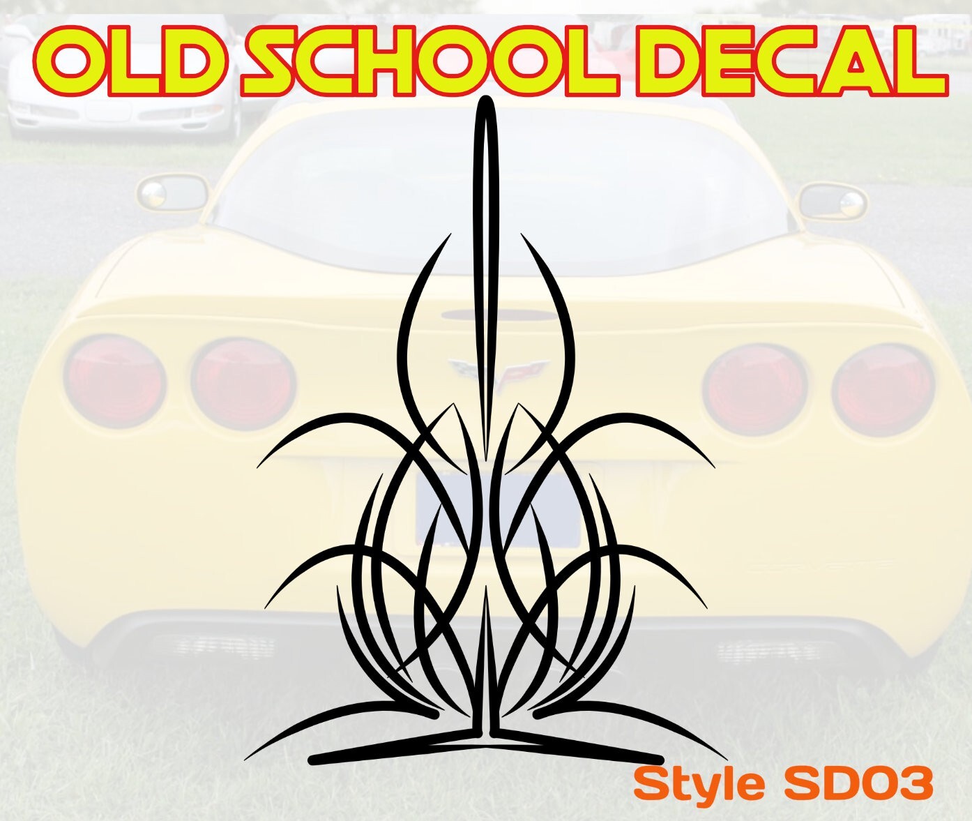 Old School High Quality Vinyl Pinstripe Scroll Decal – Many Colors & Sizes #SD03